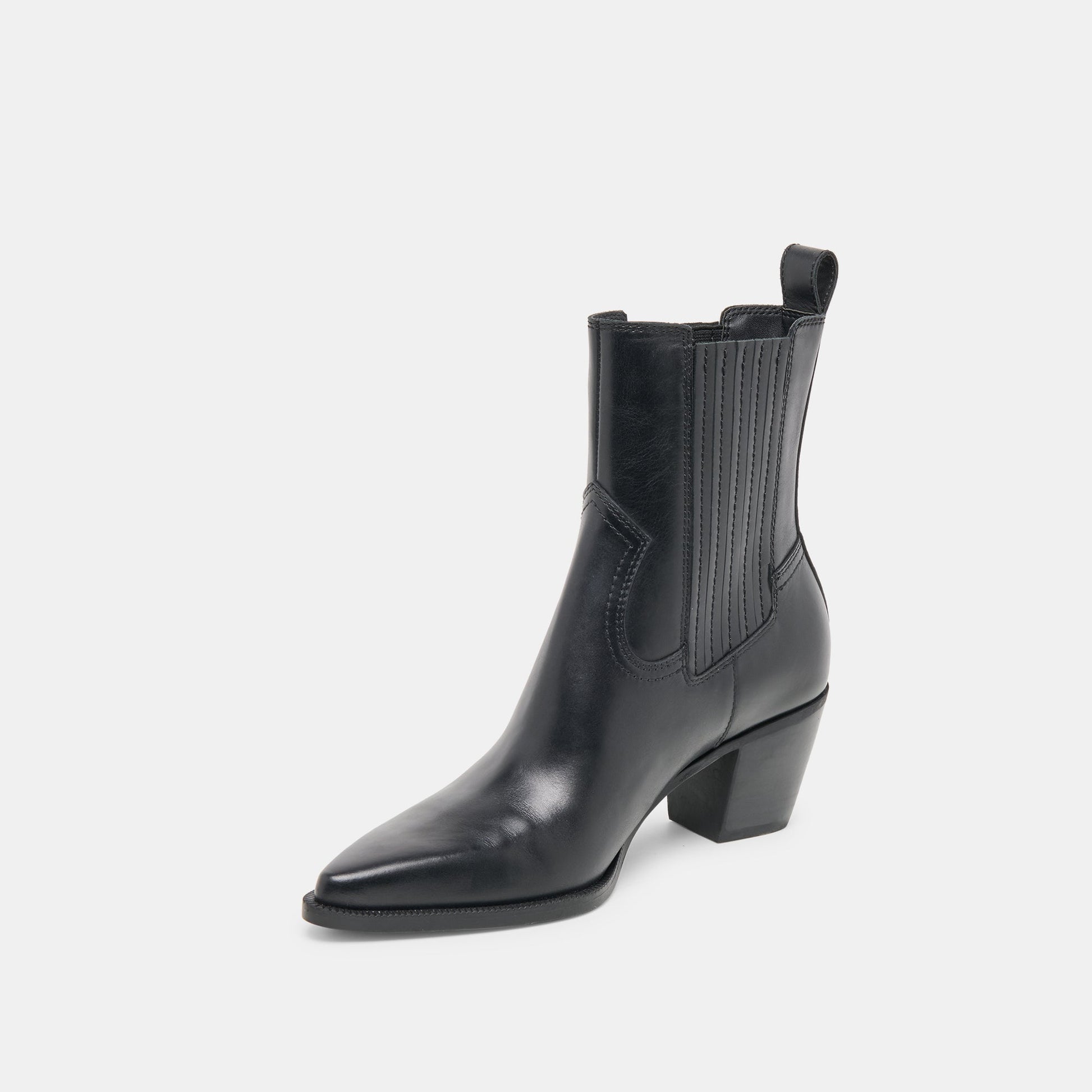 Dolce Vita Slim Black Leather Booties