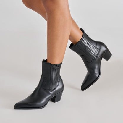 Dolce Vita Slim Black Leather Booties