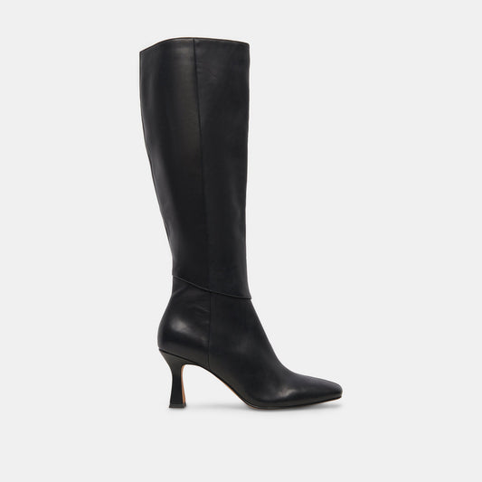 Dolce Vita Gyra Wide Calf Black Leather Boots