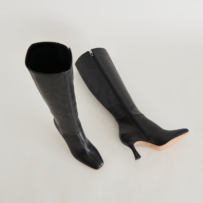 Dolce Vita Gyra Wide Calf Black Leather Boots