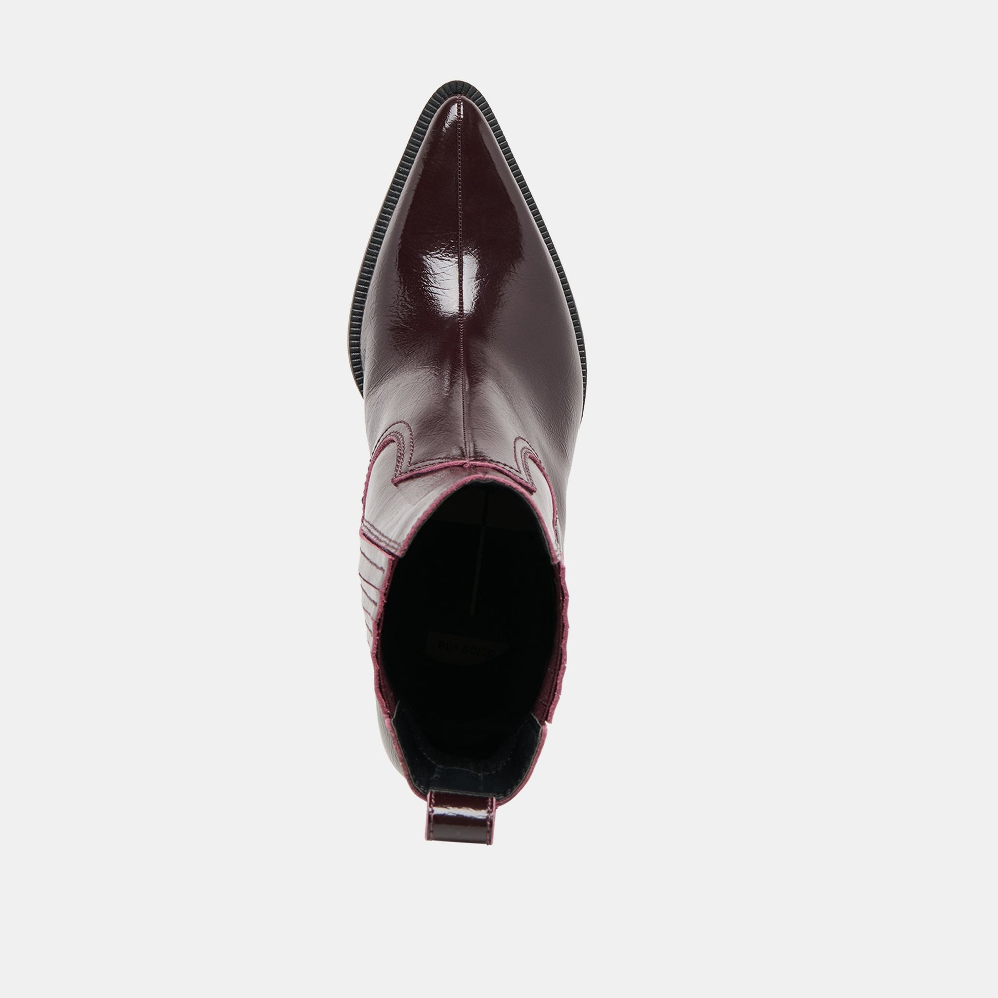 Dolce Vita Slim Mulberry Crinkle Patent Booties