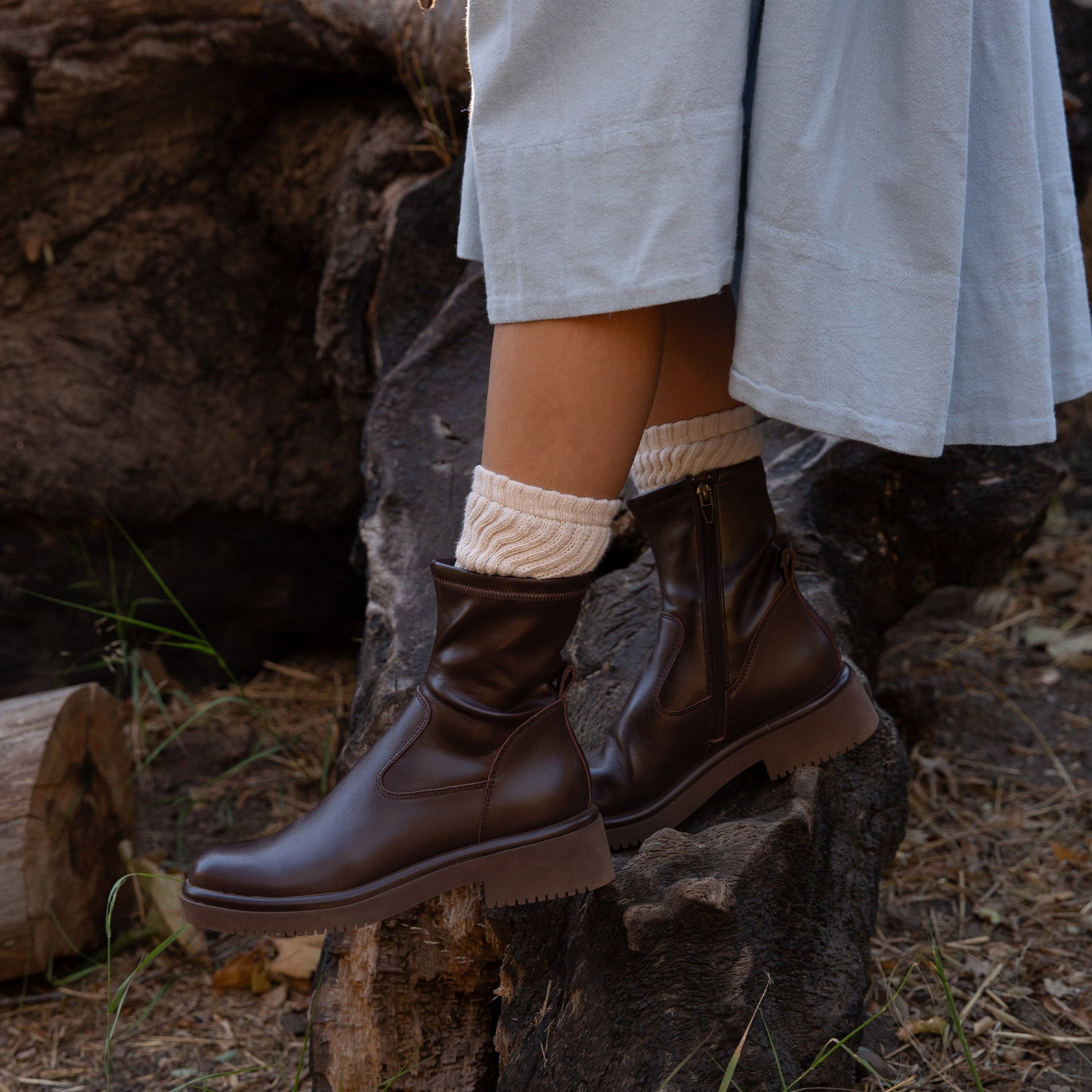 Dolce Vita Simaya H2O Waterproof Mahogany Leather Boots