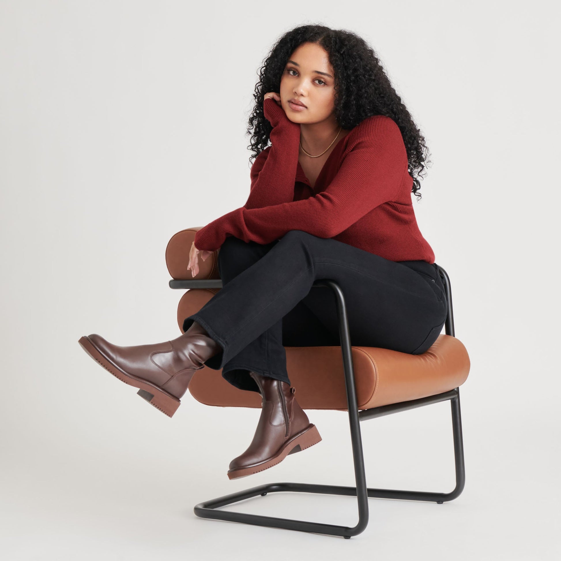 Dolce Vita Simaya H2O Waterproof Mahogany Leather Boots