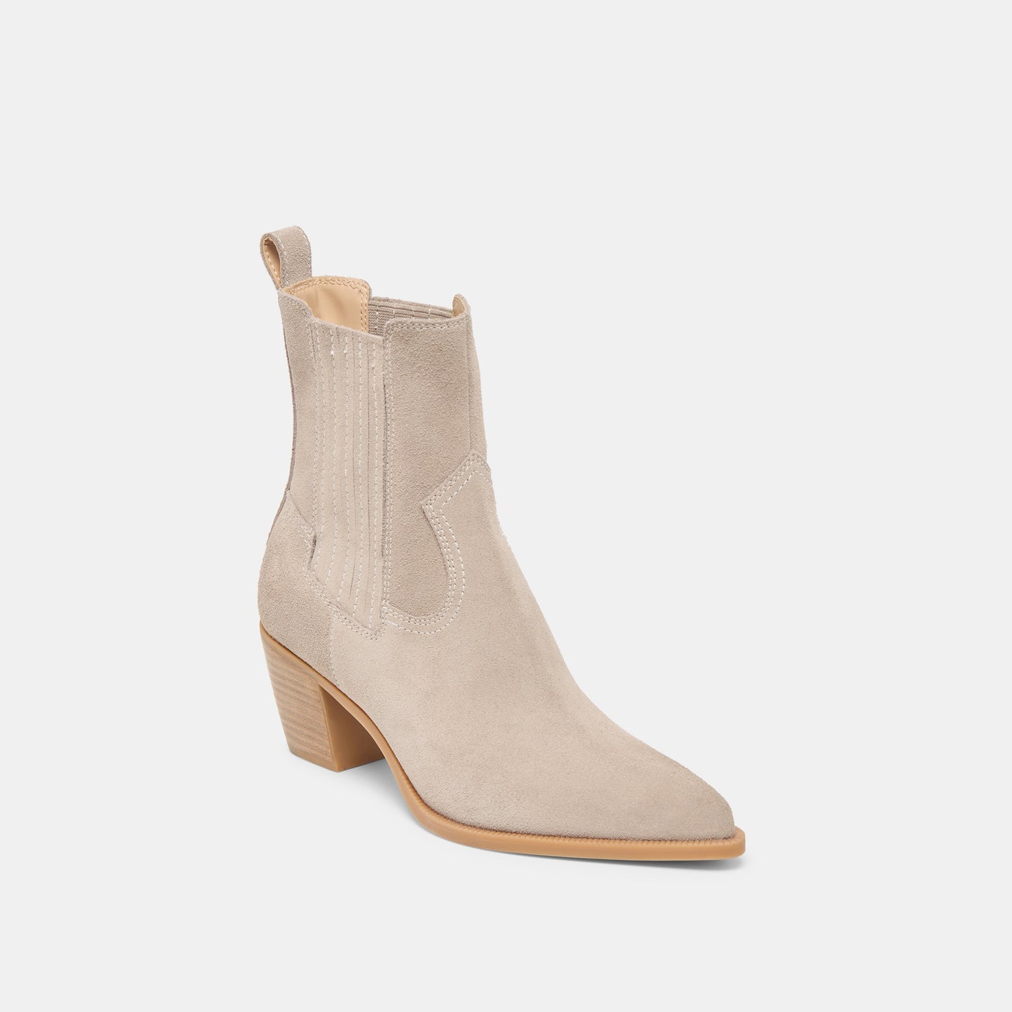 Dolce Vita Slim Taupe Suede Booties