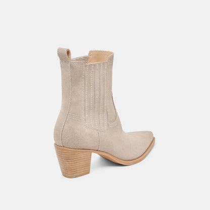 Dolce Vita Slim Taupe Suede Booties