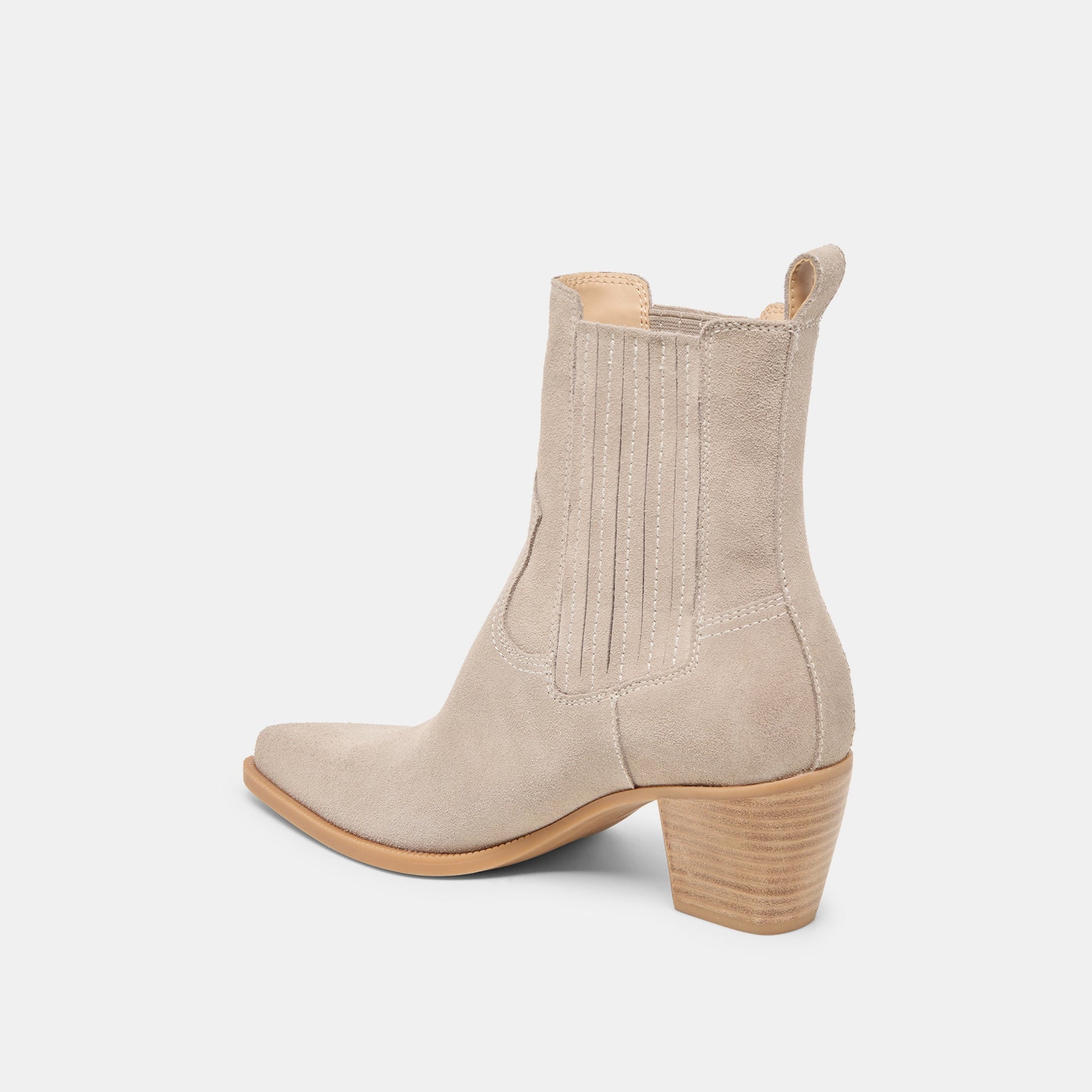 Dolce Vita Slim Taupe Suede Booties
