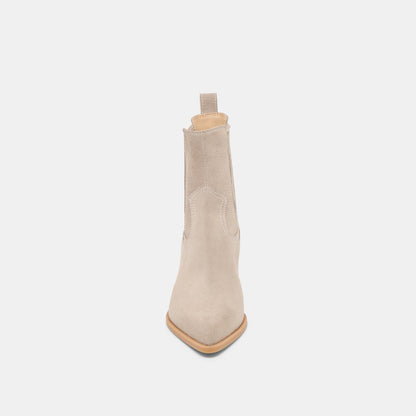 Dolce Vita Slim Taupe Suede Booties