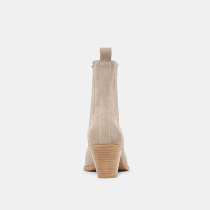 Dolce Vita Slim Taupe Suede Booties