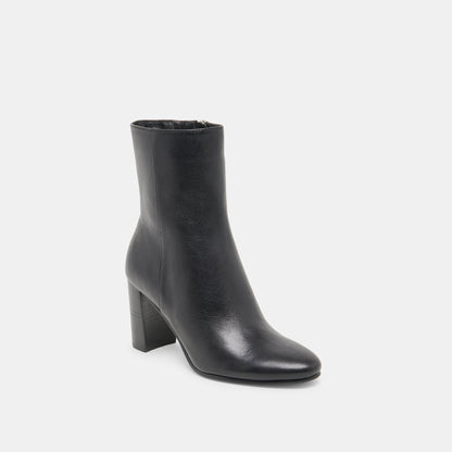 Dolce Vita Suzy Wide Black Leather Booties