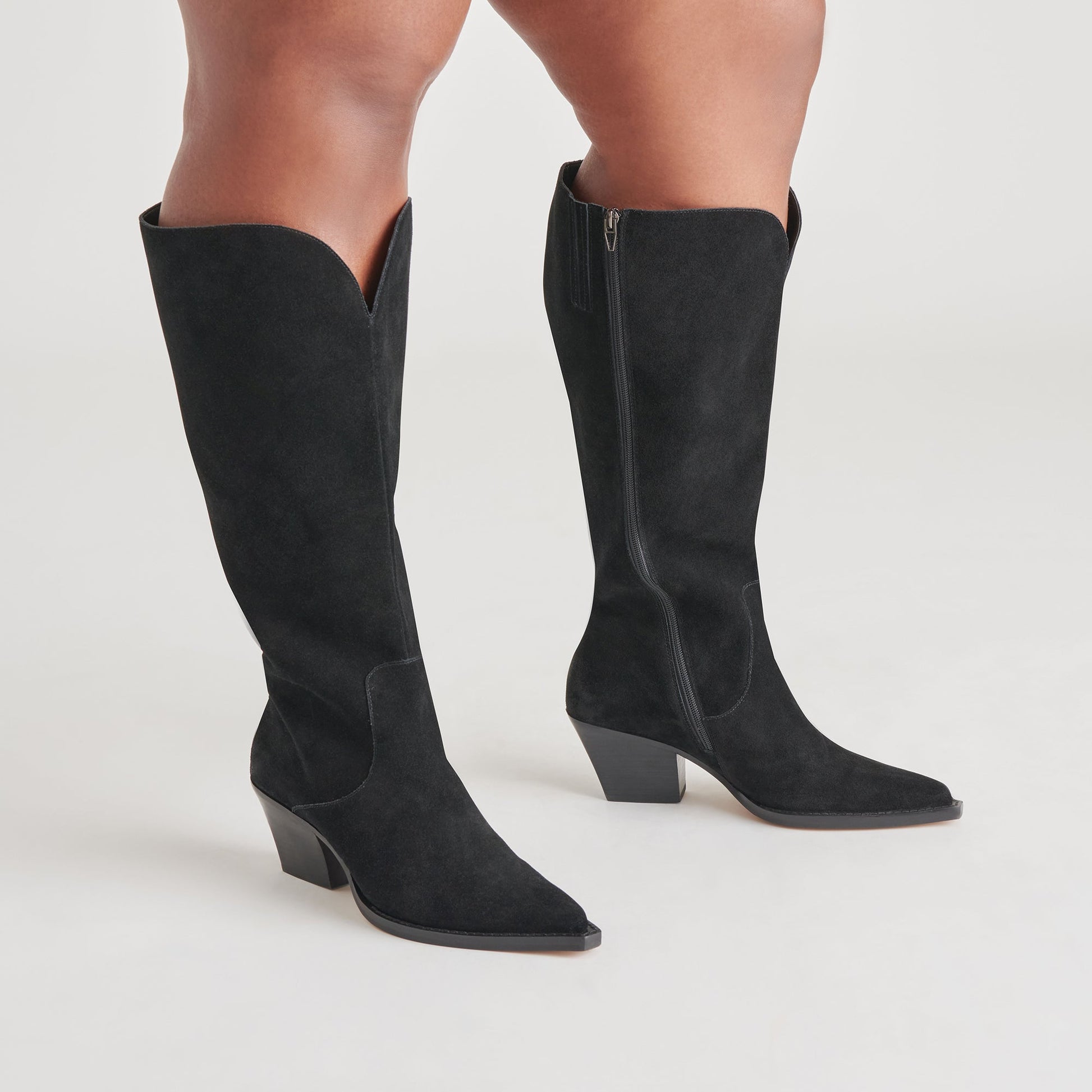 Dolce Vita Raj Extra Wide Calf Onyx Suede Boots