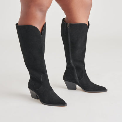 Dolce Vita Raj Extra Wide Calf Onyx Suede Boots