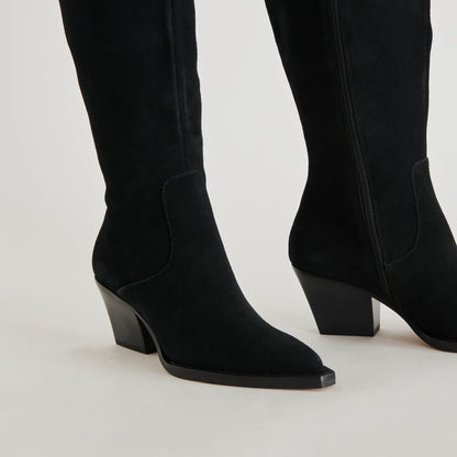 Dolce Vita Raj Extra Wide Calf Onyx Suede Boots