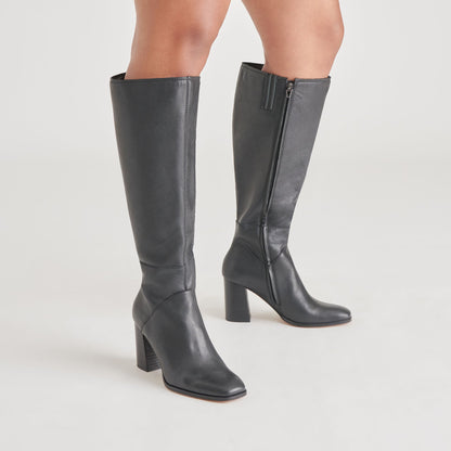 Dolce Vita FYNN Wide Calf Boots Onyx Leather
