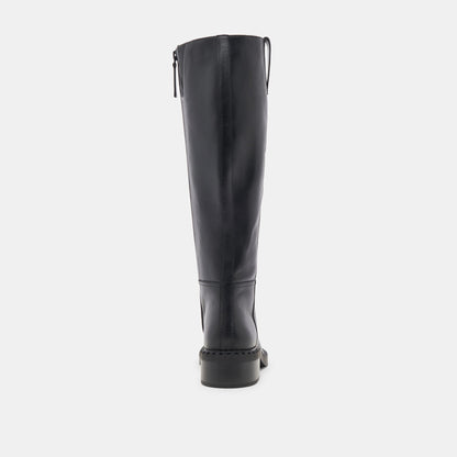 Dolce Vita Glory H2O Waterproof Black Leather Wide Calf Boots
