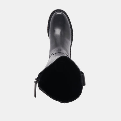 Dolce Vita Glory H2O Waterproof Black Leather Wide Calf Boots