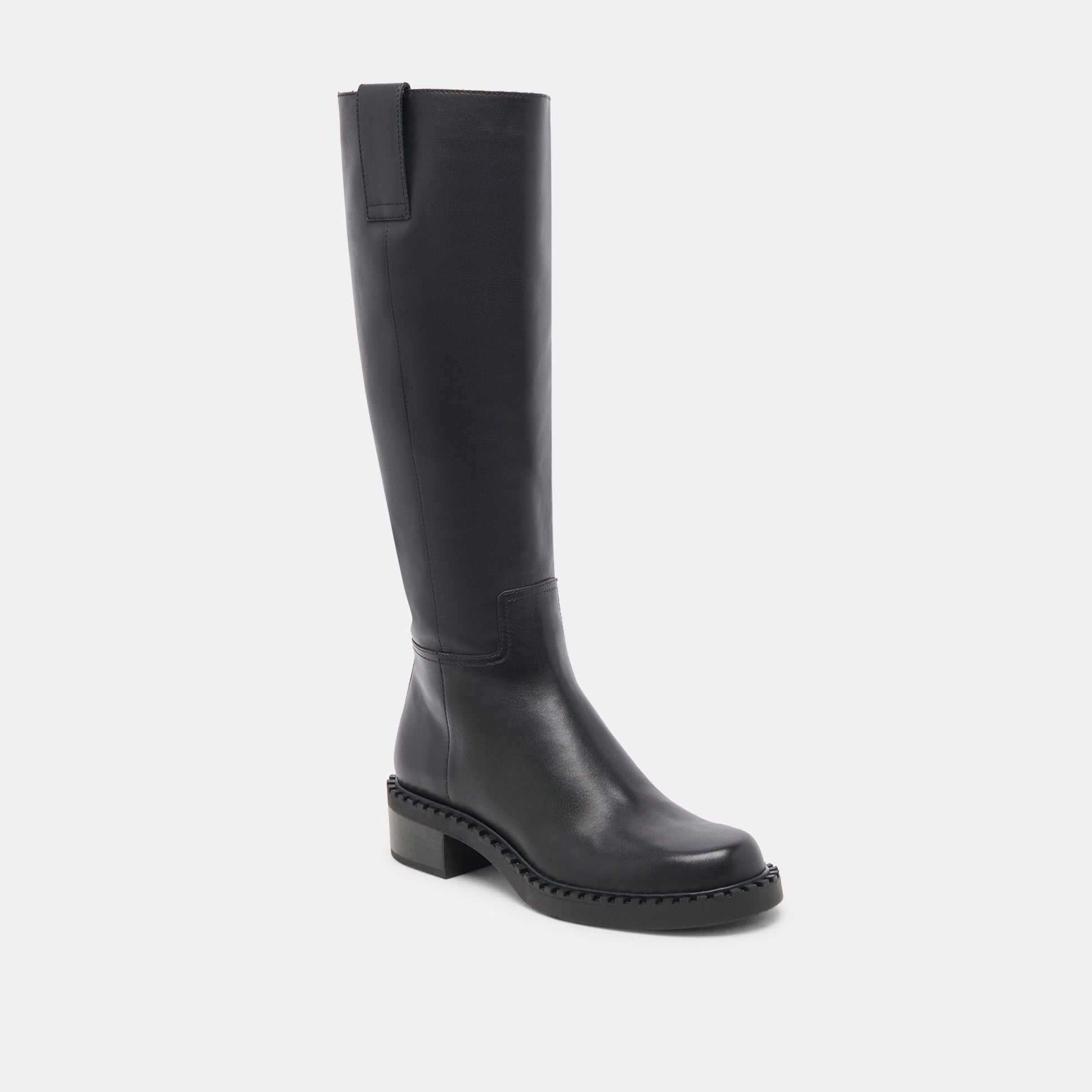Dolce Vita Glory H2O Waterproof Black Leather Wide Calf Boots