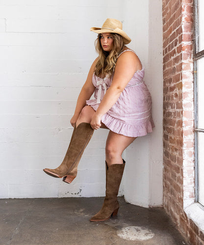 Dolce Vita Raj Extra Wide Calf Brown Suede Boots