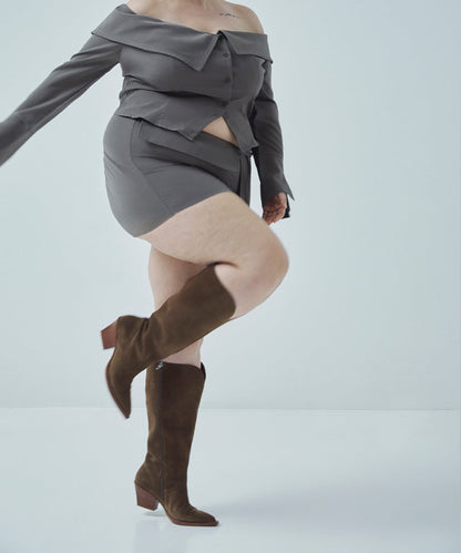 Dolce Vita Raj Extra Wide Calf Brown Suede Boots