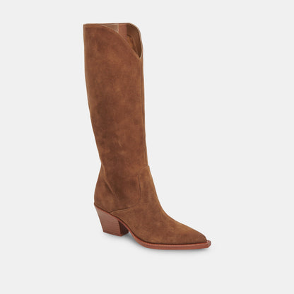 Dolce Vita Raj Extra Wide Calf Brown Suede Boots
