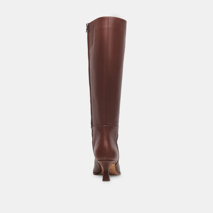 Dolce Vita Auggie Chocolate Leather Narrow Calf Boots