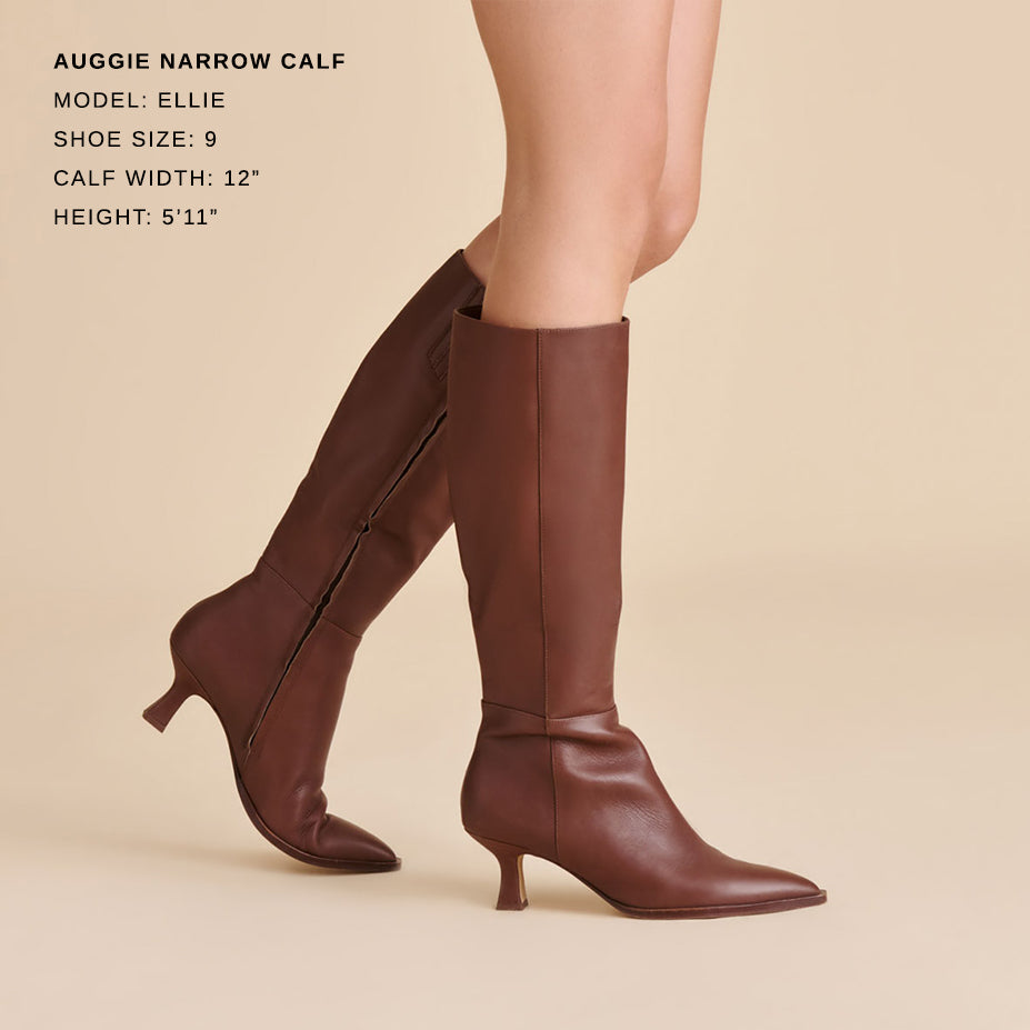 Dolce Vita Auggie Chocolate Leather Narrow Calf Boots