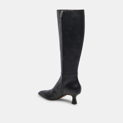 Dolce Vita Auggie Black Leather Narrow Calf Boots