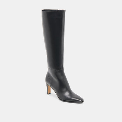 Dolce Vita Emmi Black Leather Narrow Calf Boots