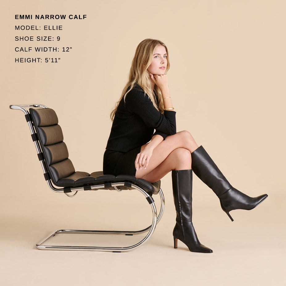 Dolce Vita Emmi Black Leather Narrow Calf Boots