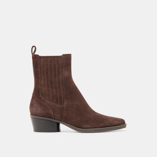 Dolce Vita Faint H2O Waterproof Dk Brown Suede Booties