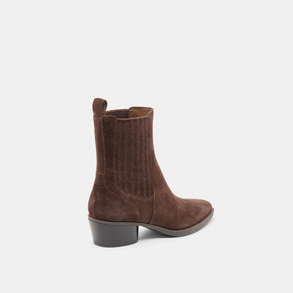 Dolce Vita Faint H2O Waterproof Dk Brown Suede Booties
