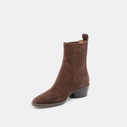 Dolce Vita Faint H2O Waterproof Dk Brown Suede Booties