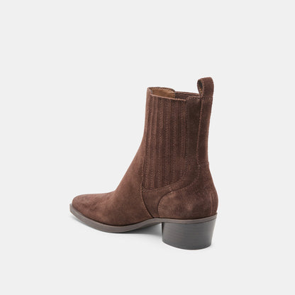 Dolce Vita Faint H2O Waterproof Dk Brown Suede Booties