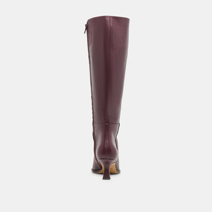 Dolce Vita Auggie Wine Leather Wide Calf Boots