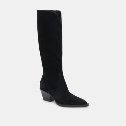 Dolce Vita RAJ Wide Calf Boots Onyx Suede