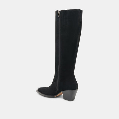 Dolce Vita RAJ Wide Calf Boots Onyx Suede