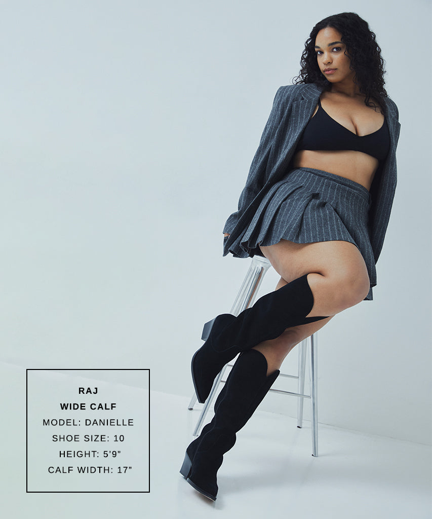 Dolce Vita RAJ Wide Calf Boots Onyx Suede
