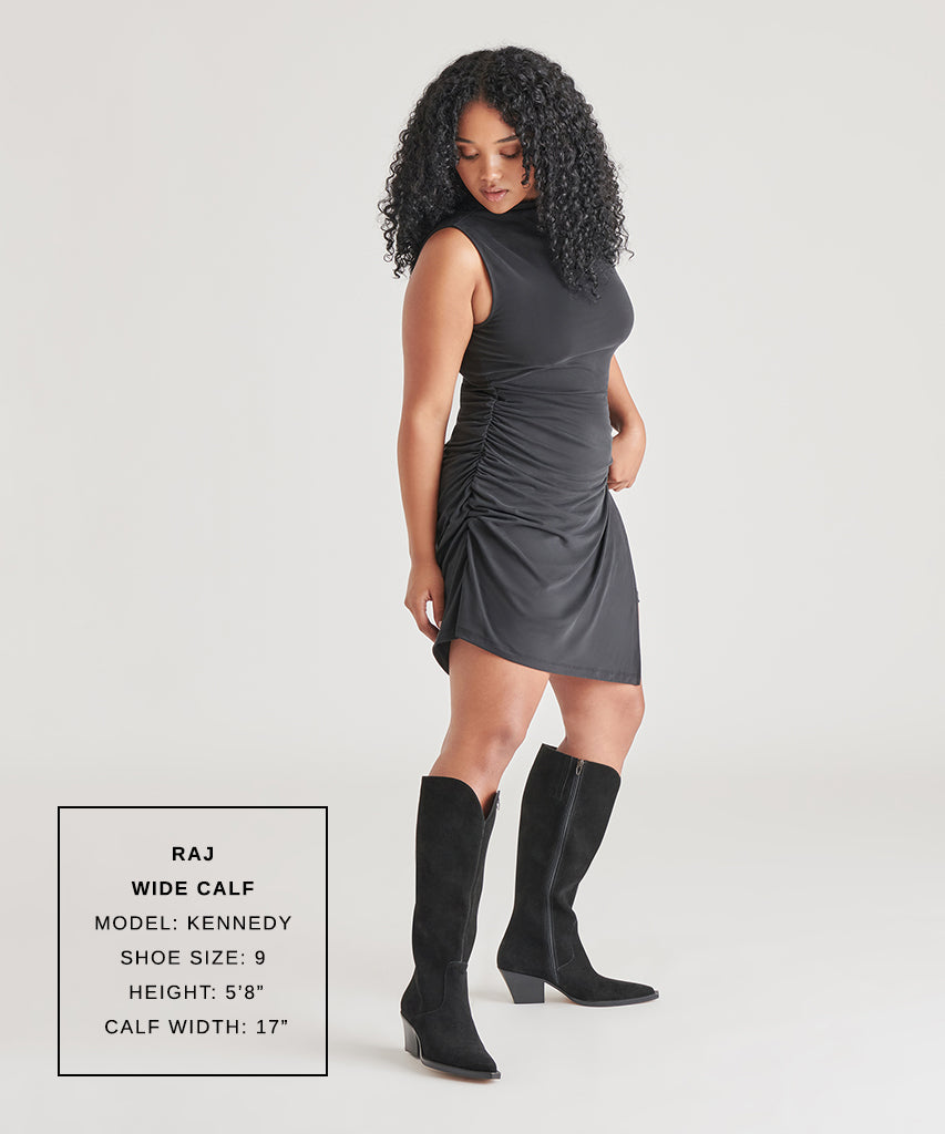Dolce Vita RAJ Wide Calf Boots Onyx Suede