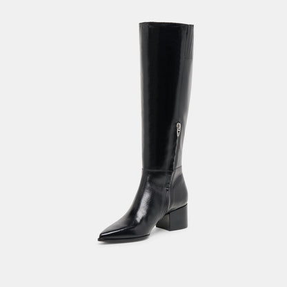 Dolce Vita Kirson Black Leather Wide Calf Boots