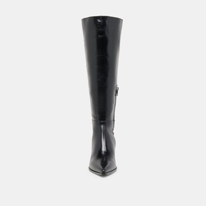 Dolce Vita Kirson Black Leather Wide Calf Boots