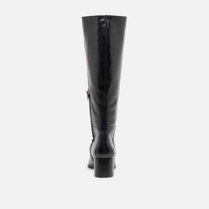 Dolce Vita Kirson Black Leather Wide Calf Boots