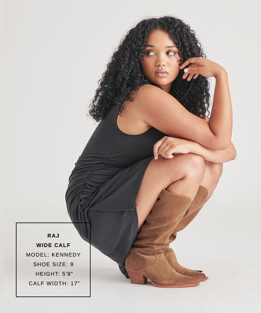 Dolce Vita RAJ Wide Calf Boots Brown Suede