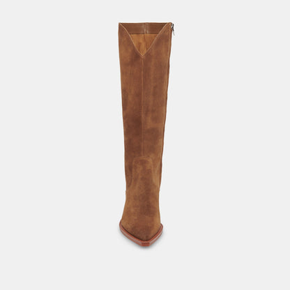 Dolce Vita RAJ Wide Calf Boots Brown Suede