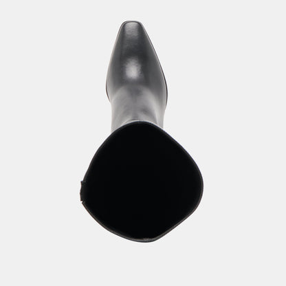 Dolce Vita Emmi Black Leather Extra Wide Calf Boots