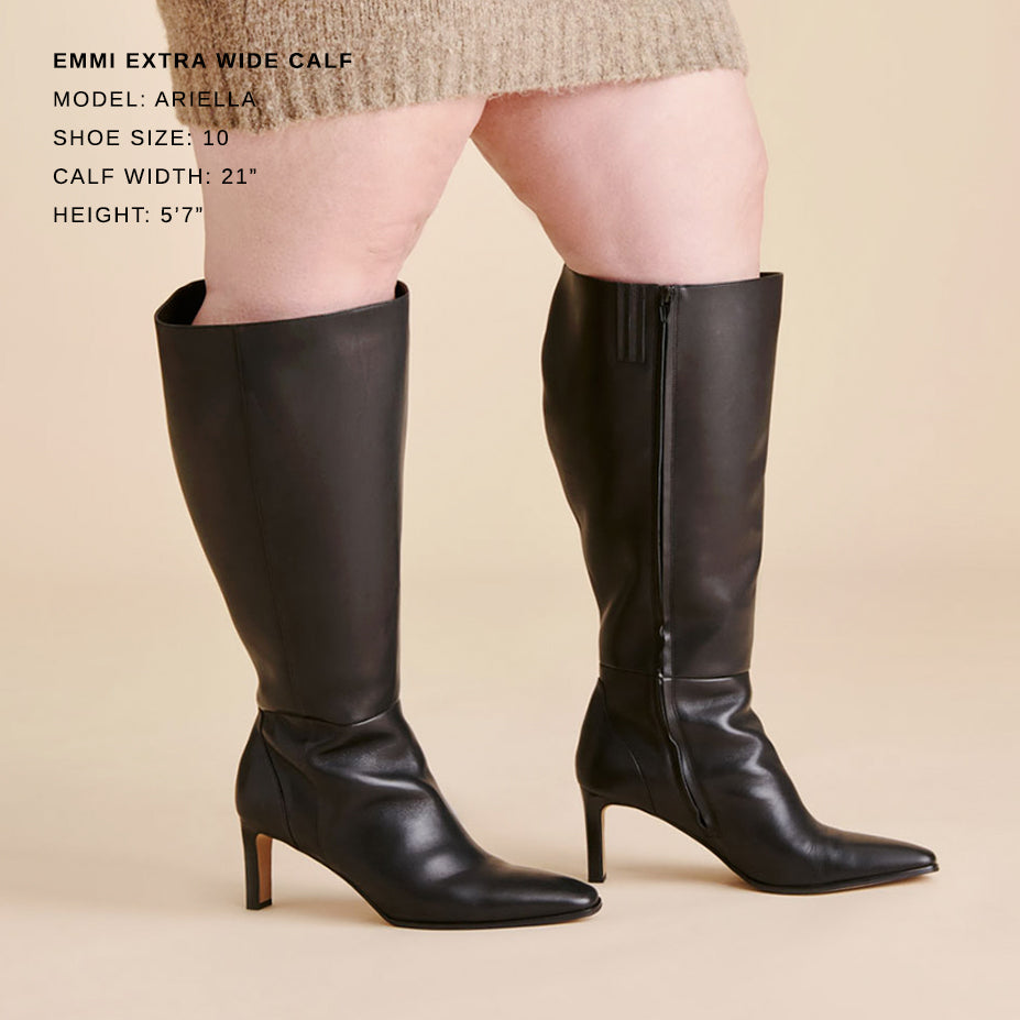 Dolce Vita Emmi Black Leather Extra Wide Calf Boots
