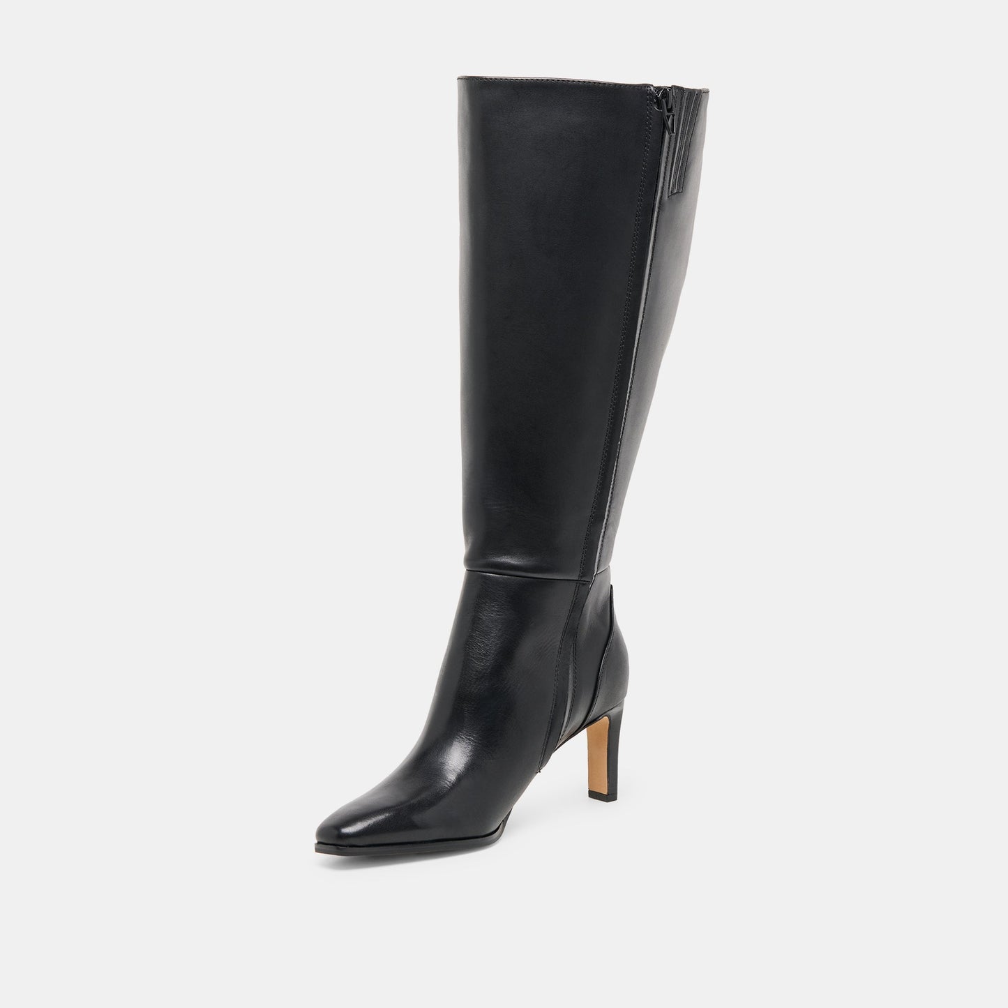 Dolce Vita Emmi Black Leather Extra Wide Calf Boots