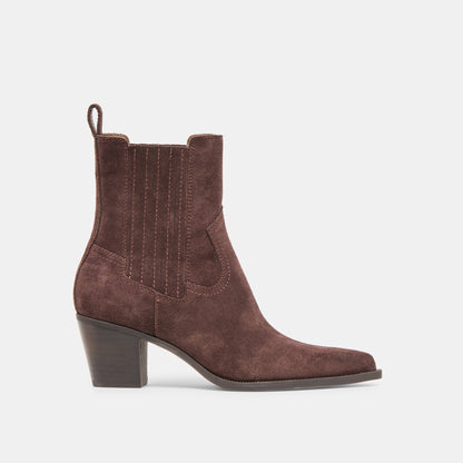 Dolce Vita Slim Mahogany Suede Booties