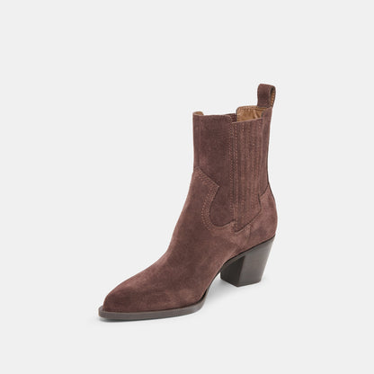 Dolce Vita Slim Mahogany Suede Booties