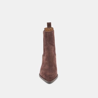 Dolce Vita Slim Mahogany Suede Booties