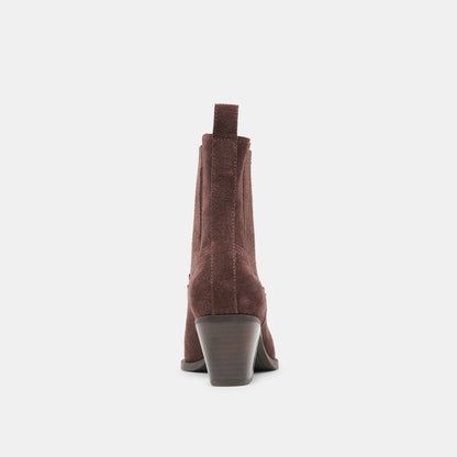 Dolce Vita Slim Mahogany Suede Booties