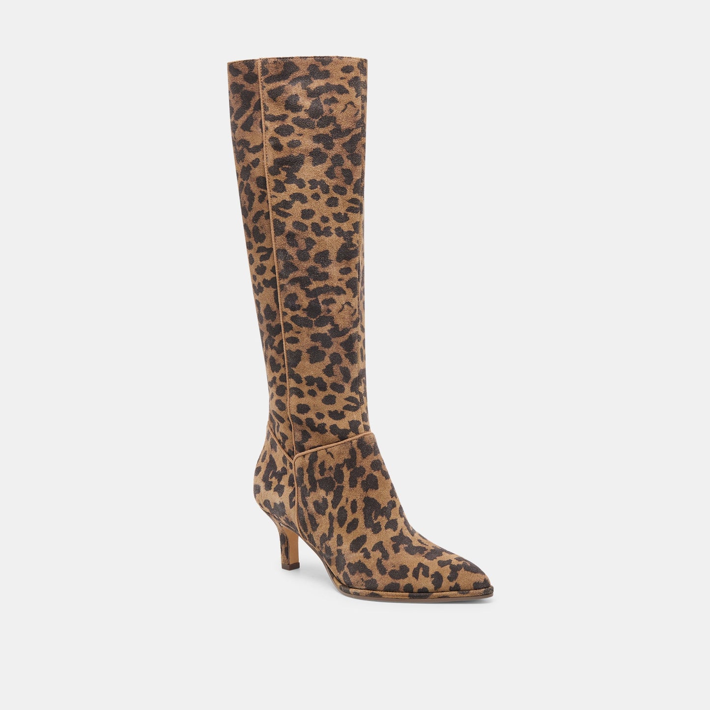 Dolce Vita Aldy Brown Leopard Printed Suede Boots